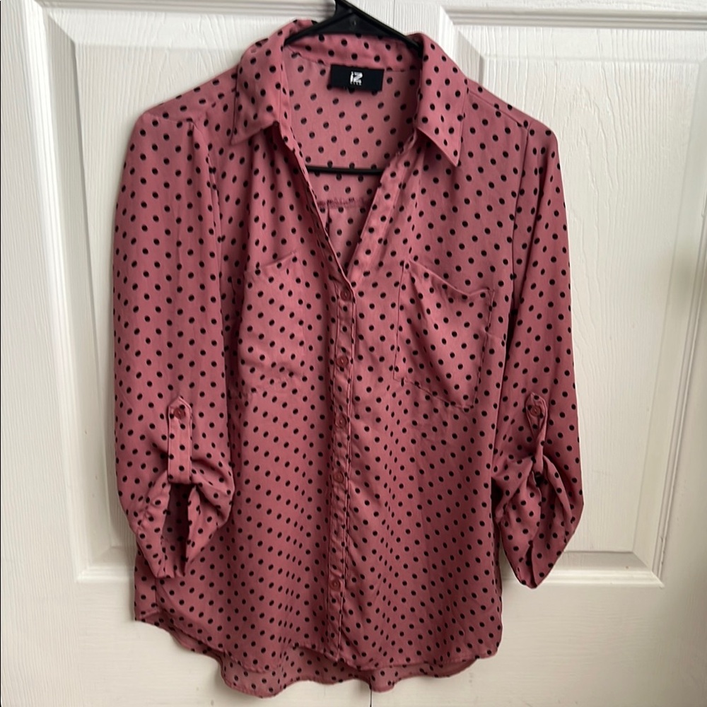H&M Pink Polka Dot Blouse